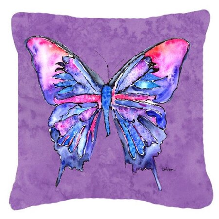 Carolines Treasures Carolines Treasures 8860PW1818 18 x 18 in. Butterfly On Purple Indoor & Outdoor Fabric Decorative Pillow 8860PW1818